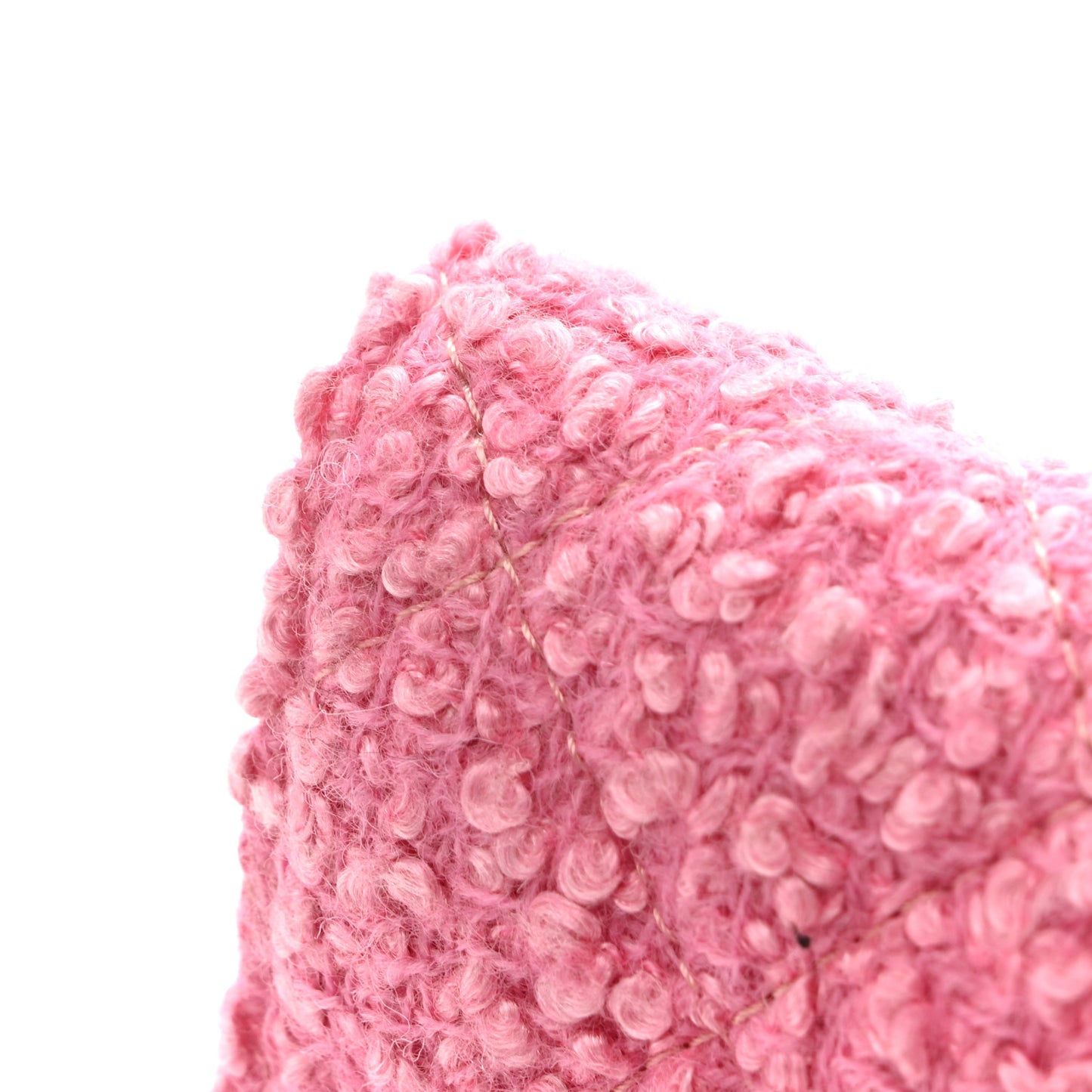 Tweed Quilted Flap Chain Waist Bag Pink