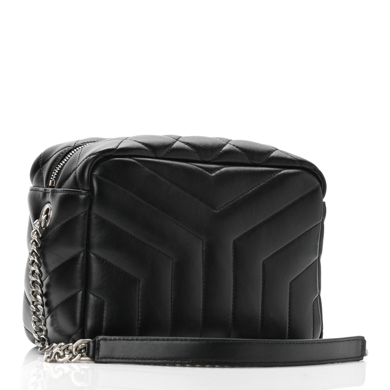 Saint Laurent Calfskin Y Quilted Monogram Small Loulou Bowling Bag Black 3 of 10