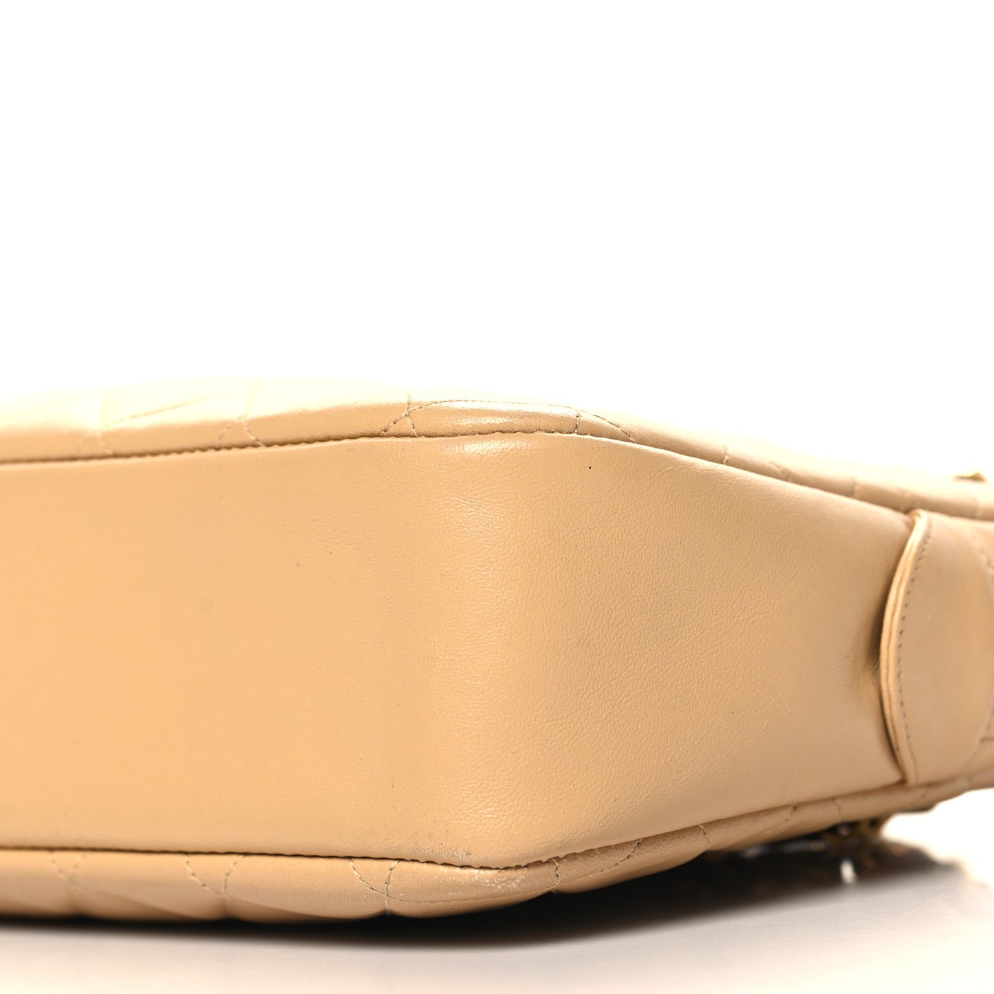 Lambskin Quilted Camera Case Beige