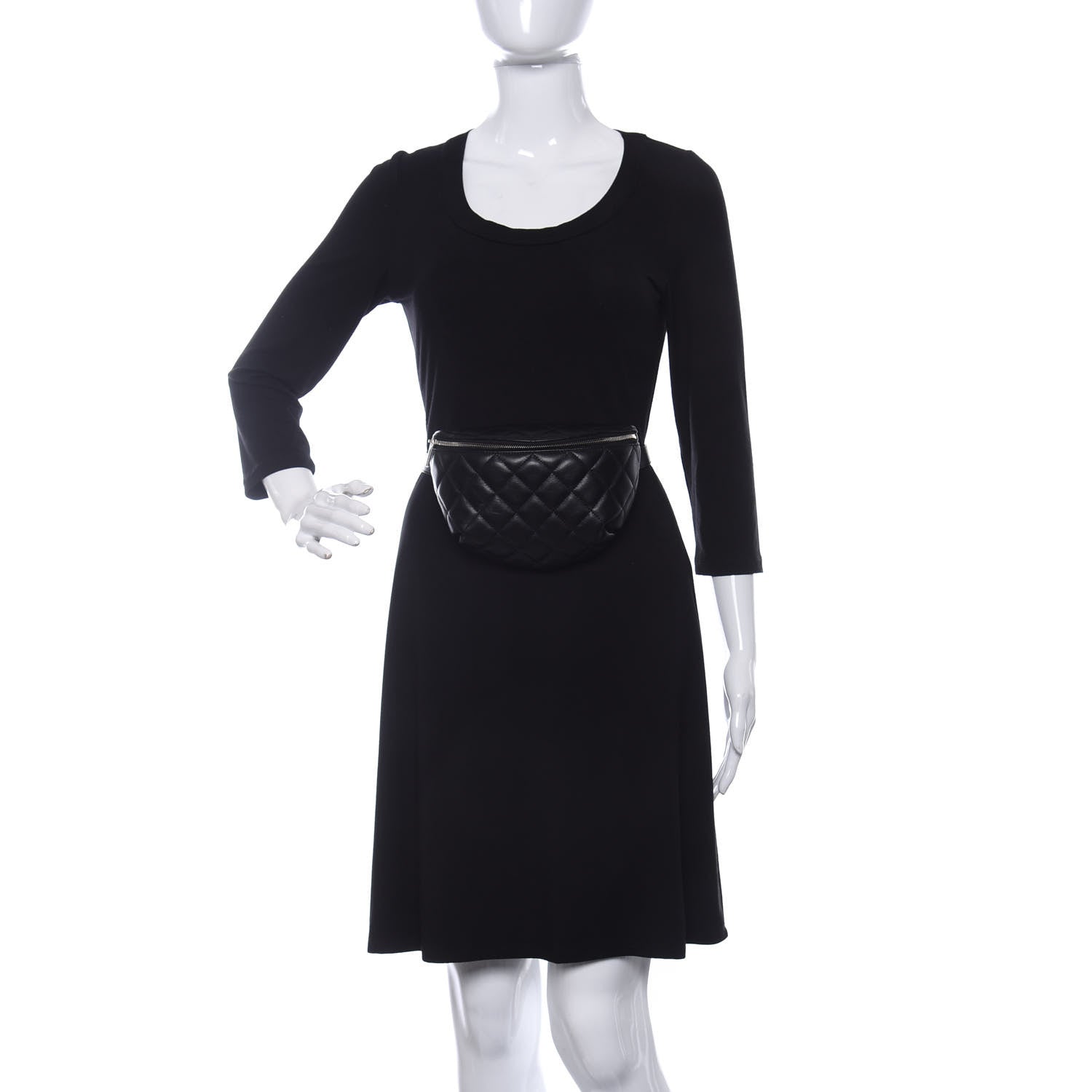 Chanel Calfskin Quilted Waist Belt Bag Black 2 of 11