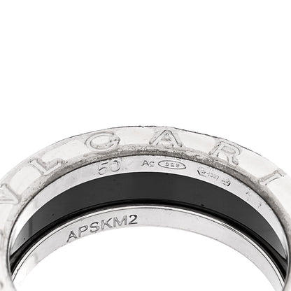 Bulgari Sterling Silver Ceramic Save The Children One-Band Ring 50 5.5 5 of 6