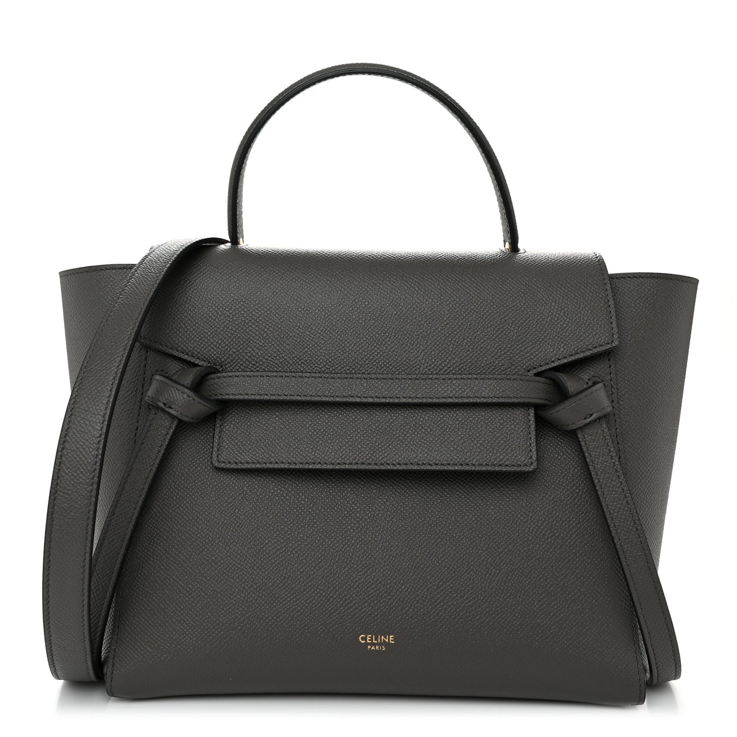 Grained Calfskin Micro Belt Bag Grey