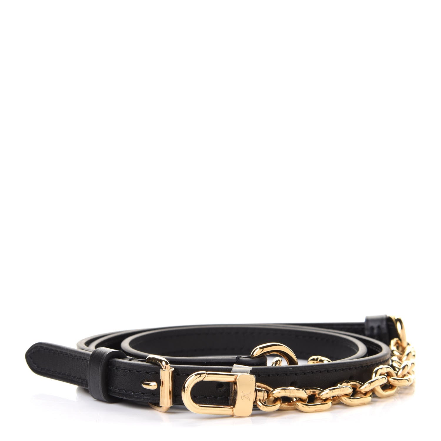 Louis Vuitton Calfskin 16mm Adjustable Shoulder Strap Black 2 of 5