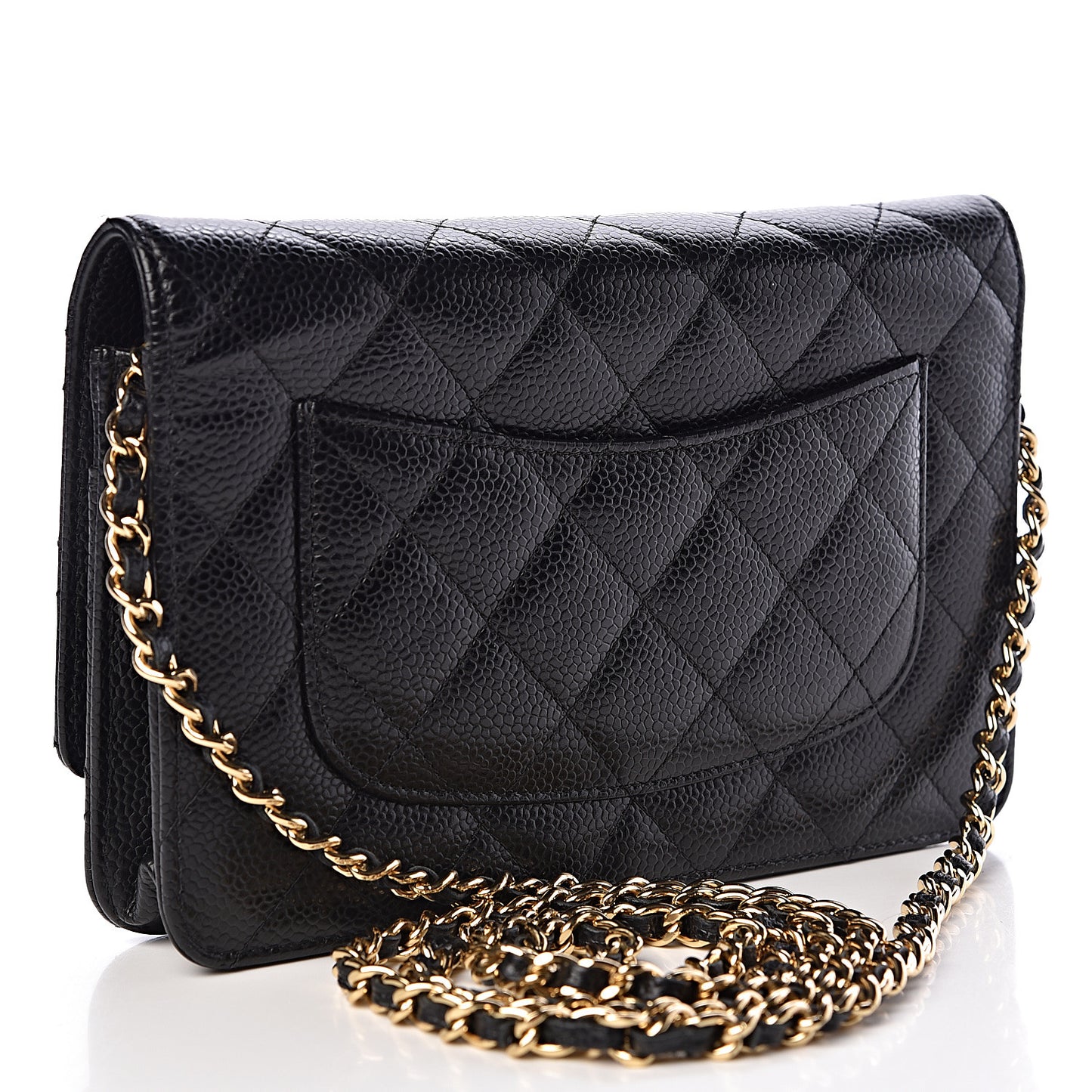 Caviar Quilted Wallet On Chain WOC Black
