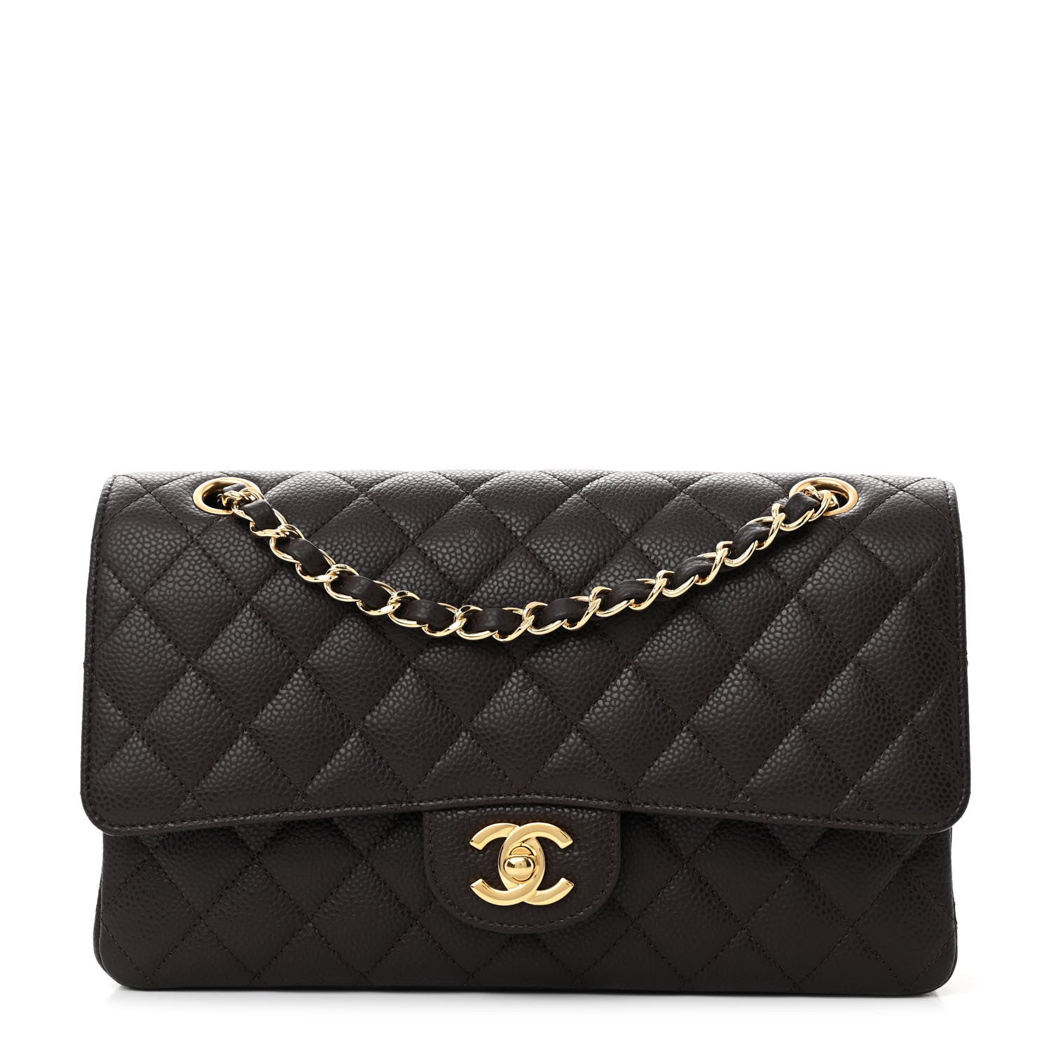 Chanel Caviar Quilted Medium Double Flap Brown 1 of 12