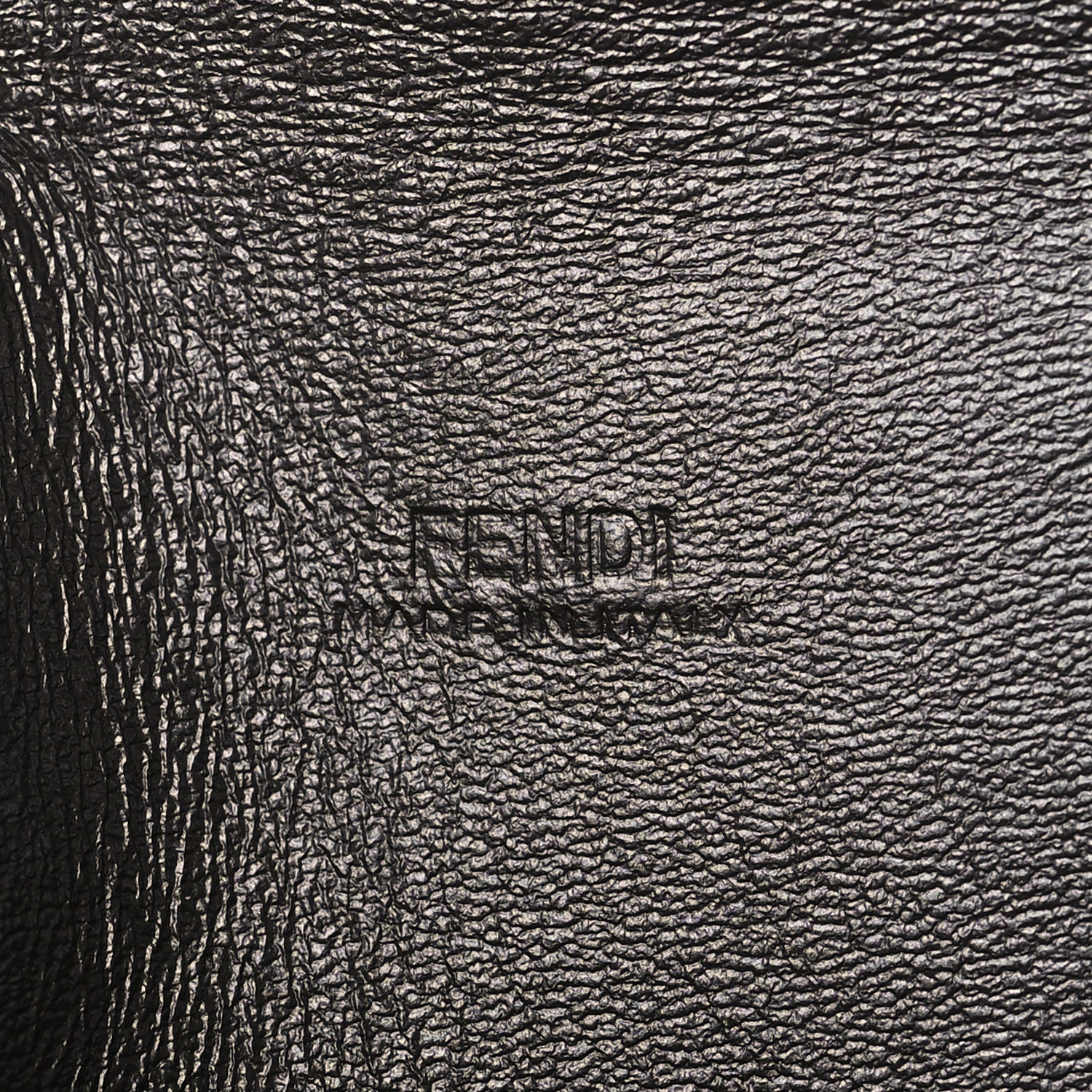 Fendi Vitello Soft F is Fendi Bi-Color FF 1974 Embossed Envelope Pouch Maya Black 6 of 11