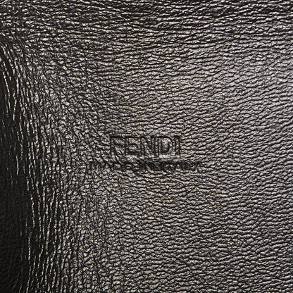 Fendi Vitello Soft F is Fendi Bi-Color FF 1974 Embossed Envelope Pouch Maya Black 6 of 11