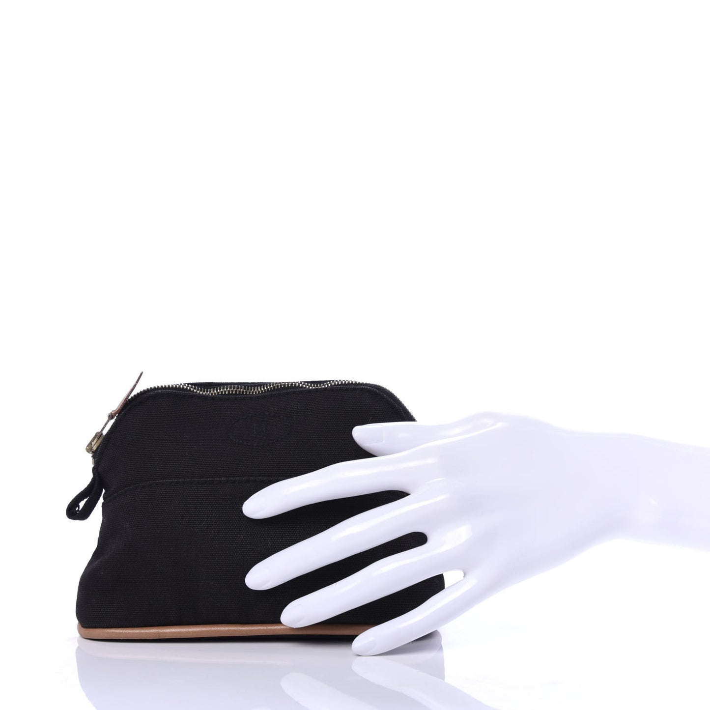 Cotton Canvas Mini Bolide Travel Cosmetic Pouch Black