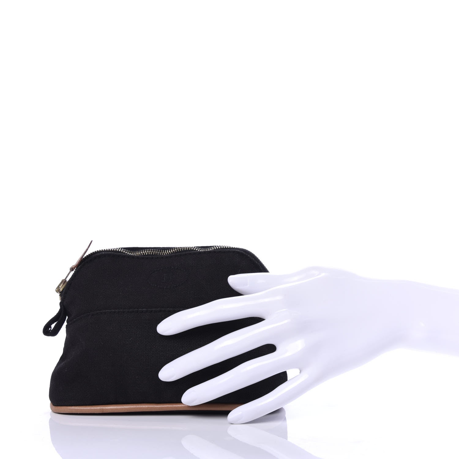 Hermes Cotton Canvas Mini Bolide Travel Cosmetic Pouch Black 2 of 7