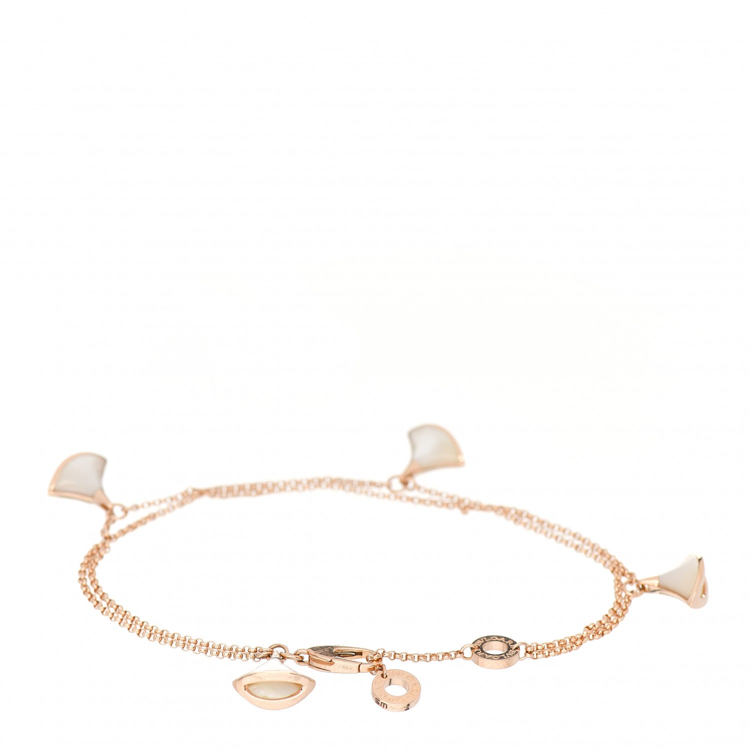 Bulgari 18K Rose Gold Mother of Pearl Divas' Dream Charm Bracelet SM 3 of 5