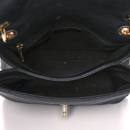 Chanel Grained Calfskin Small Chevron Chic Top Handle Flap Black 5 of 17