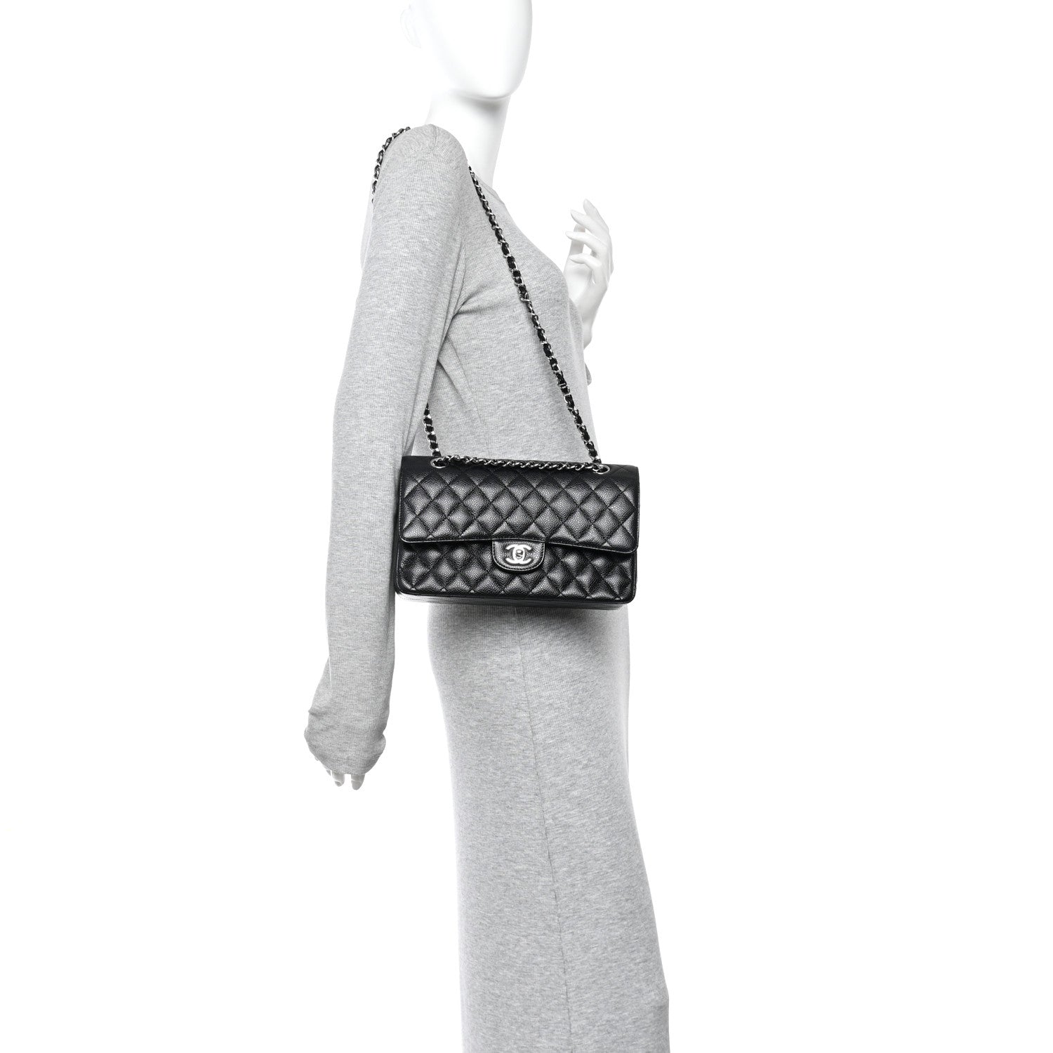 Chanel Caviar Quilted Medium Double Flap Black 2 of 10
