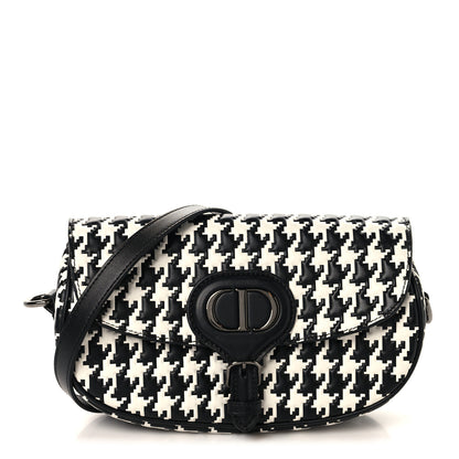 Christian Dior Box Calfskin Houndstooth Quilted East West Bobby Bag Black White 1 of 8