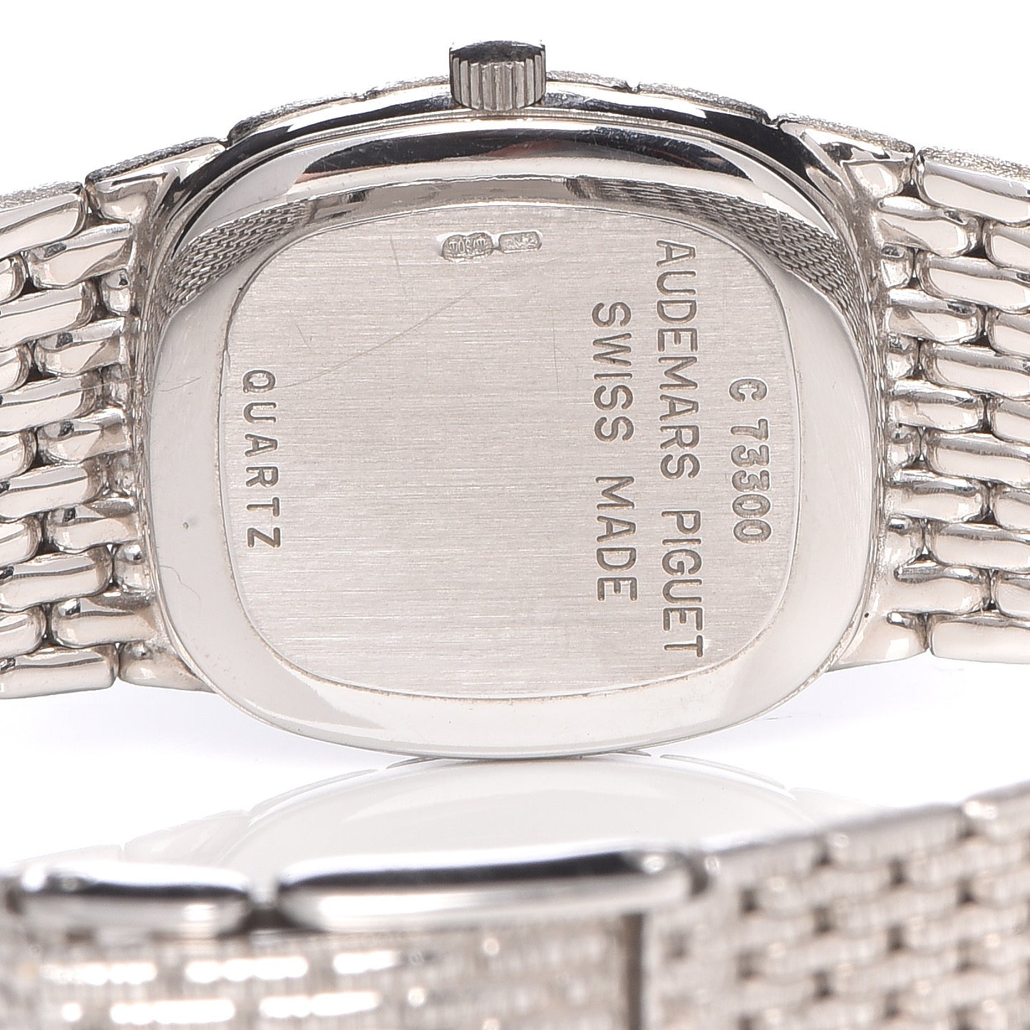 18K White Gold Diamond 22mm Cobra Quartz Watch Black