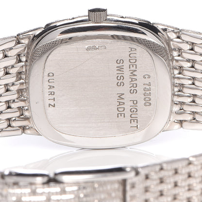 Audemars Piguet 18K White Gold Diamond 22mm Cobra Quartz Watch Black 5 of 8