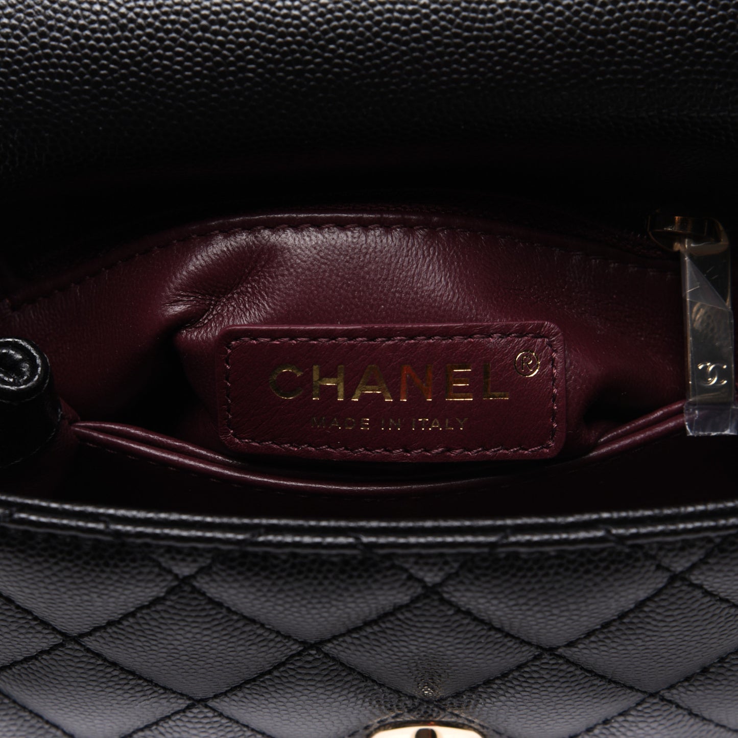 Caviar Quilted Extra Mini Coco Handle Flap Black