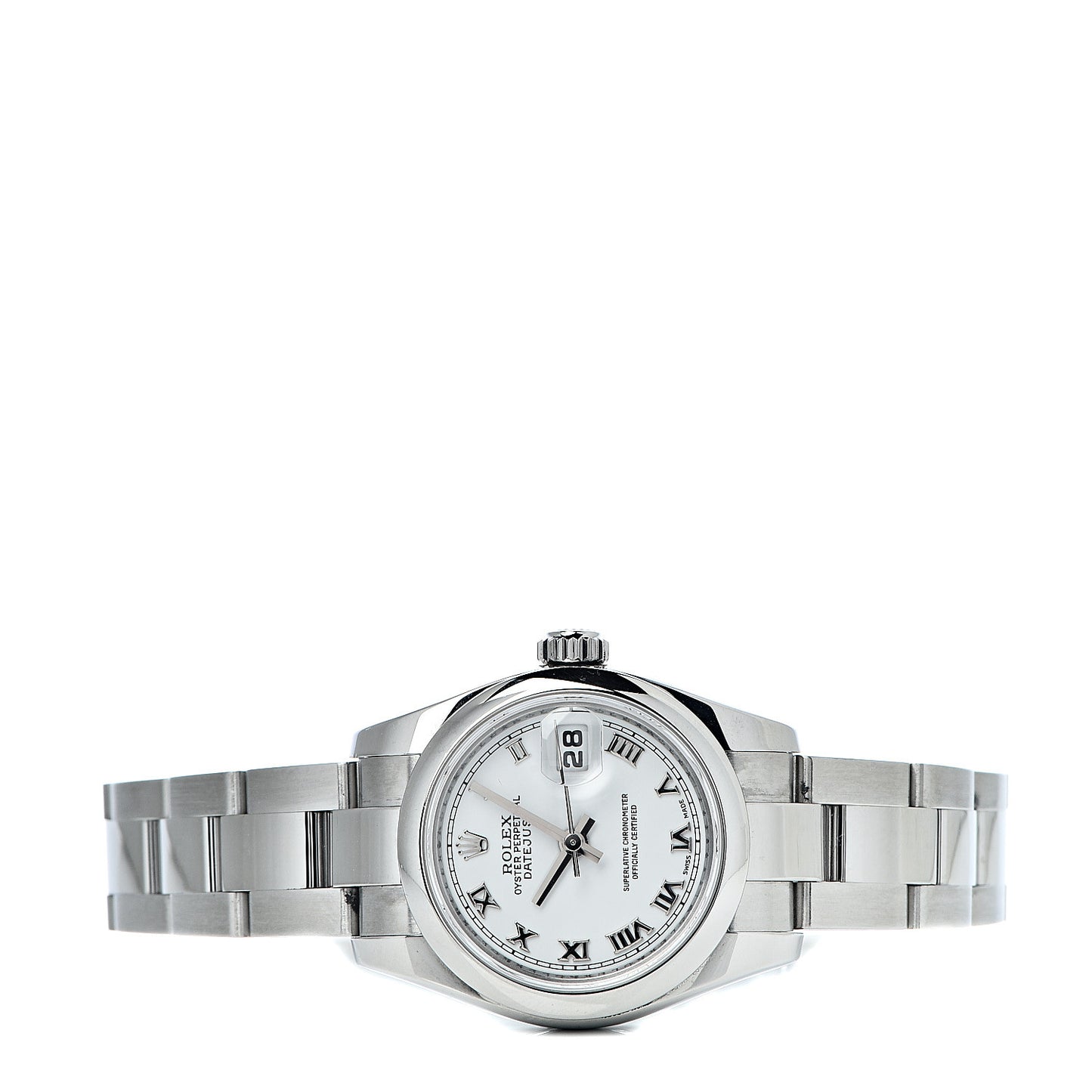 Stainless Steel 26mm Oyster Perpetual Datejust Watch White Roman