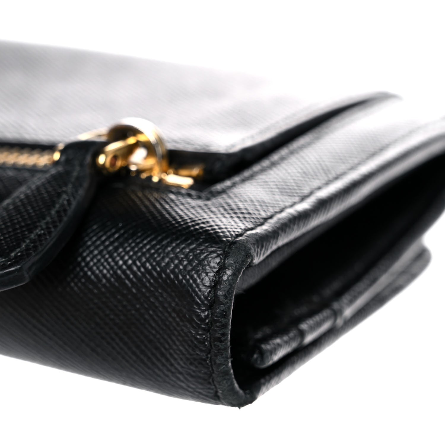 Prada Saffiano Metal Continental Flap Wallet Black 16 of 21