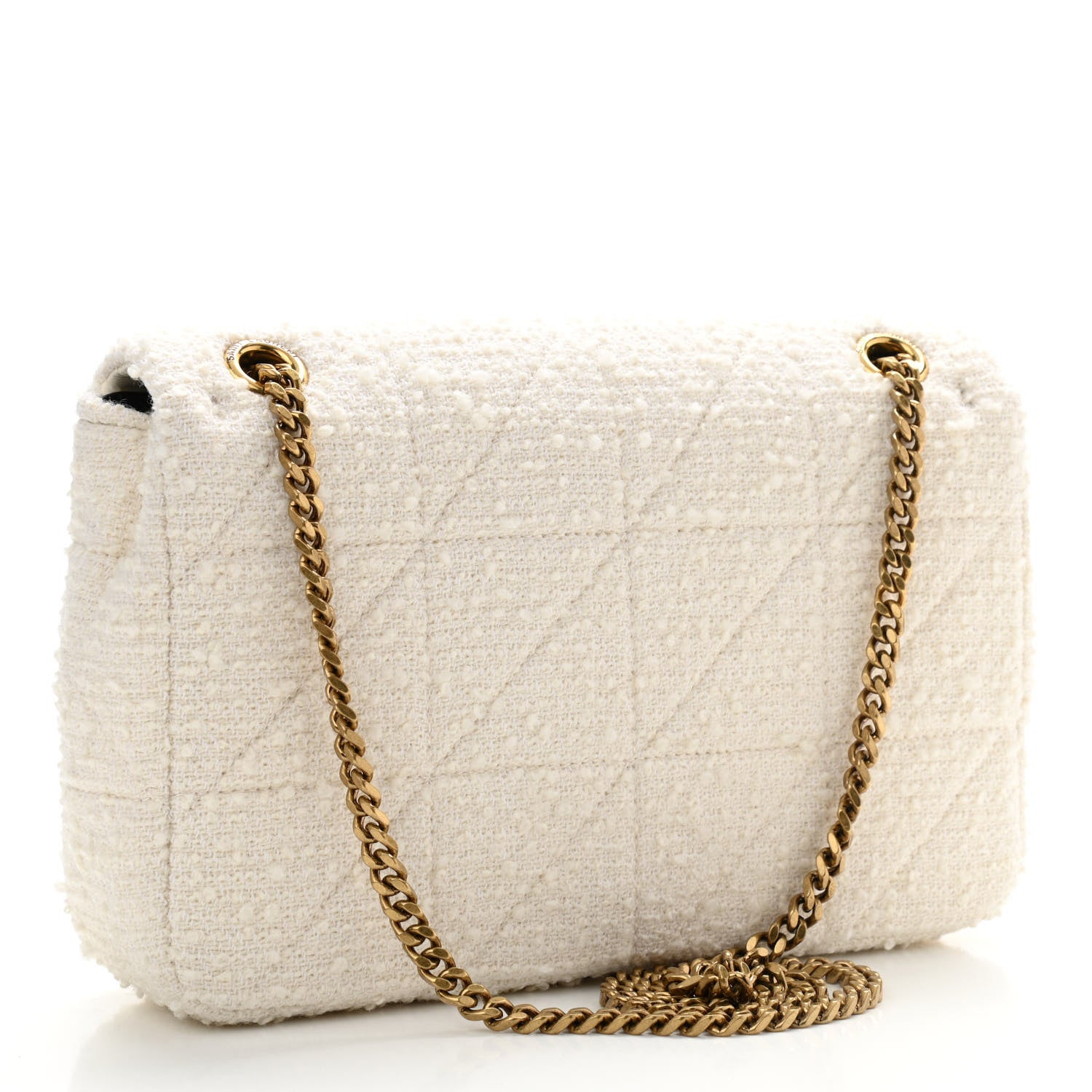 Saint Laurent Boucle Tweed Patchwork Monogram Medium Jamie Baguette Craie 3 of 12