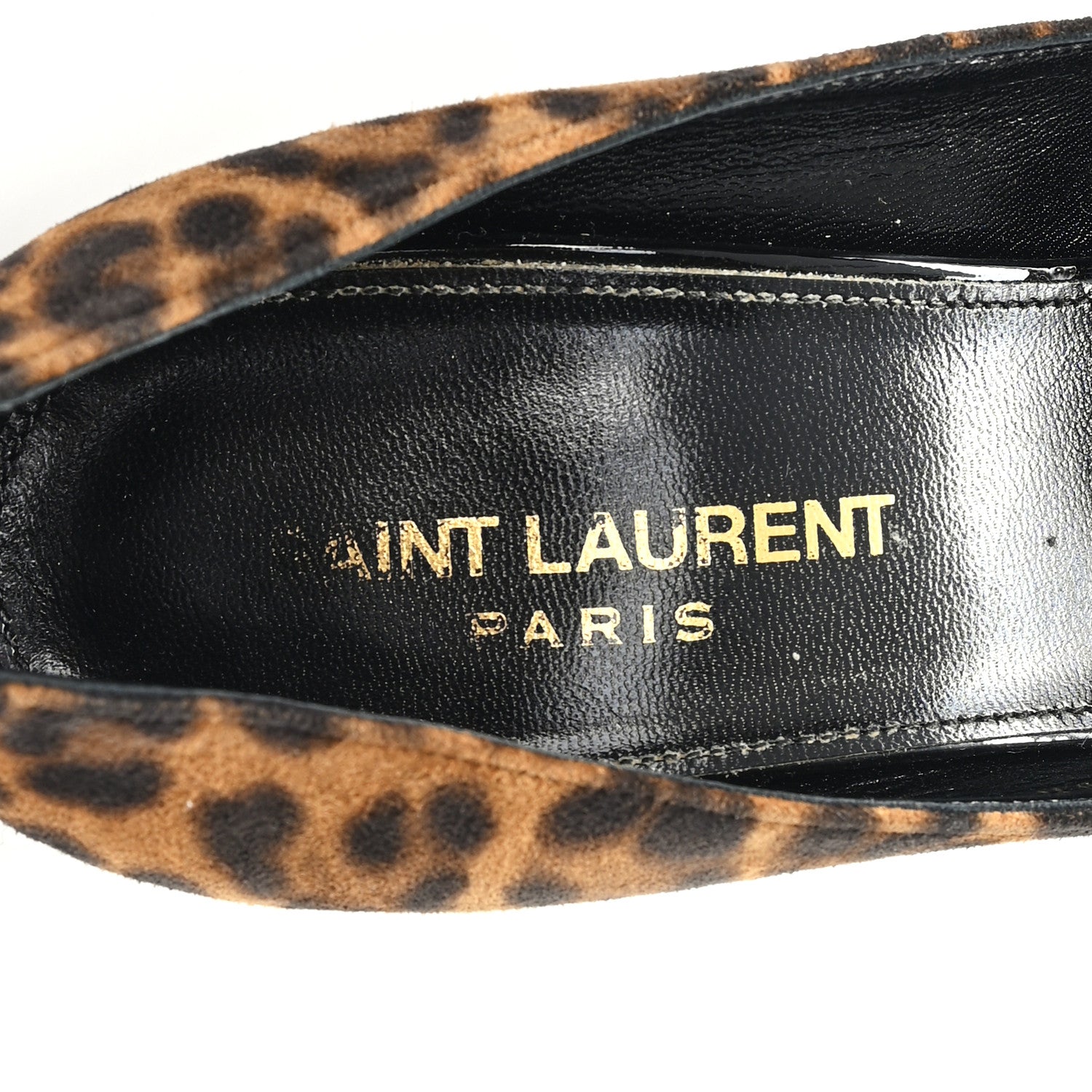 Saint Laurent Suede Leopard Printed Anja Pumps 37.5 Natural Coffee 8 of 10