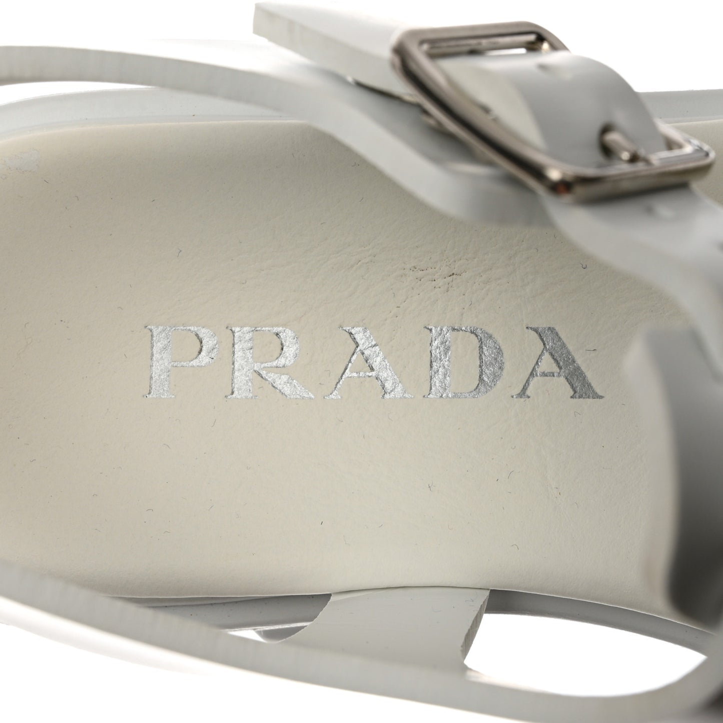 Foam Rubber Metal Triangle Logo Monolith 55mm Cage Sandals 37 White