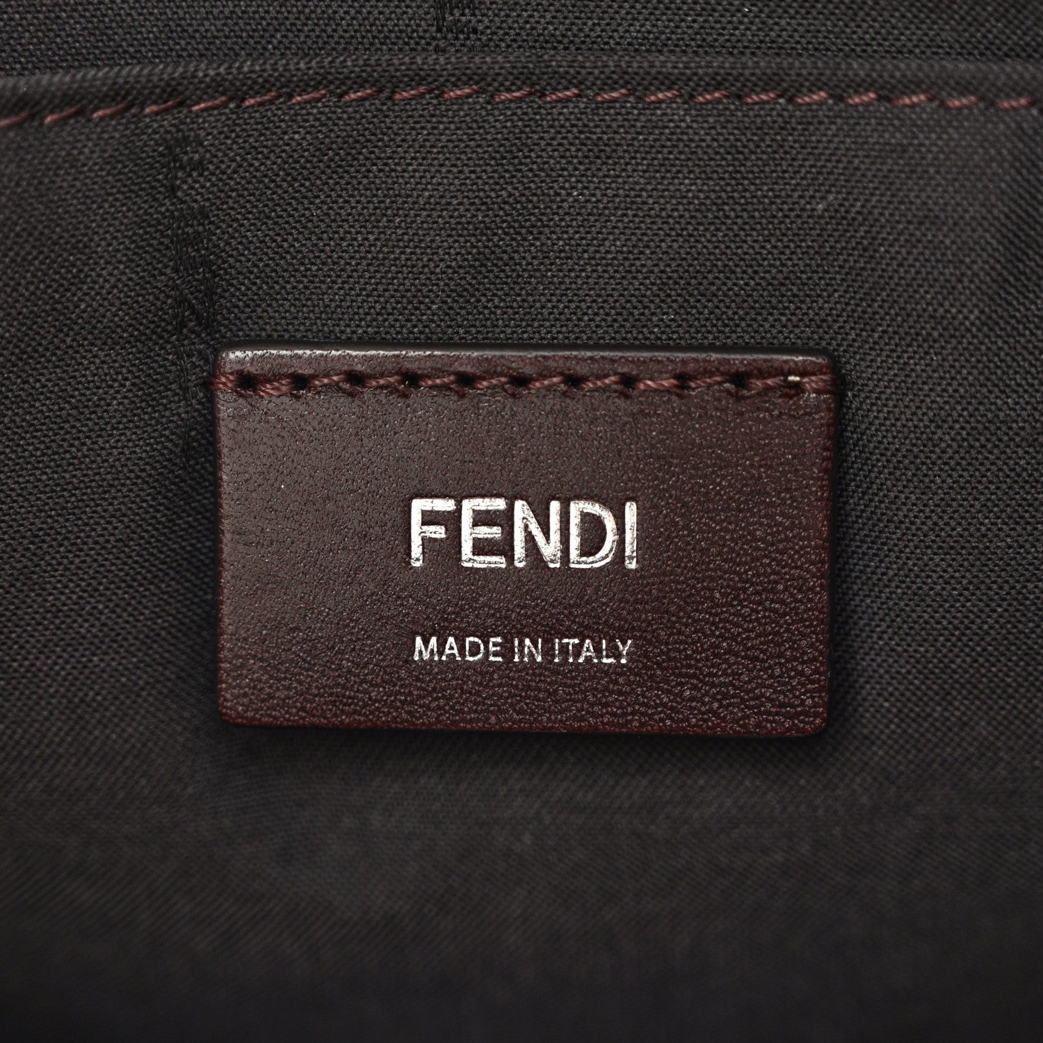 Fendi Glazed Fabric Vitello King FF 1974 Diagonal Flat Pouch Tobacco Moro Cuoio 6 of 7