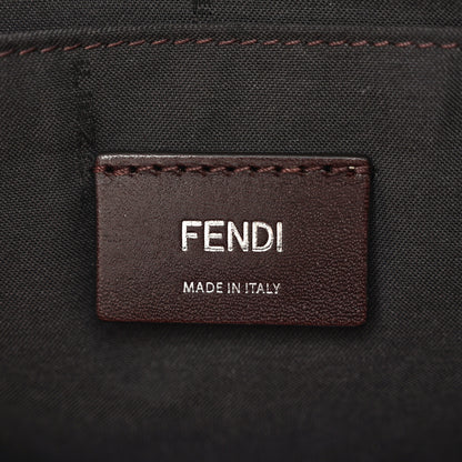 Fendi Glazed Fabric Vitello King FF 1974 Diagonal Flat Pouch Tobacco Moro Cuoio 6 of 7