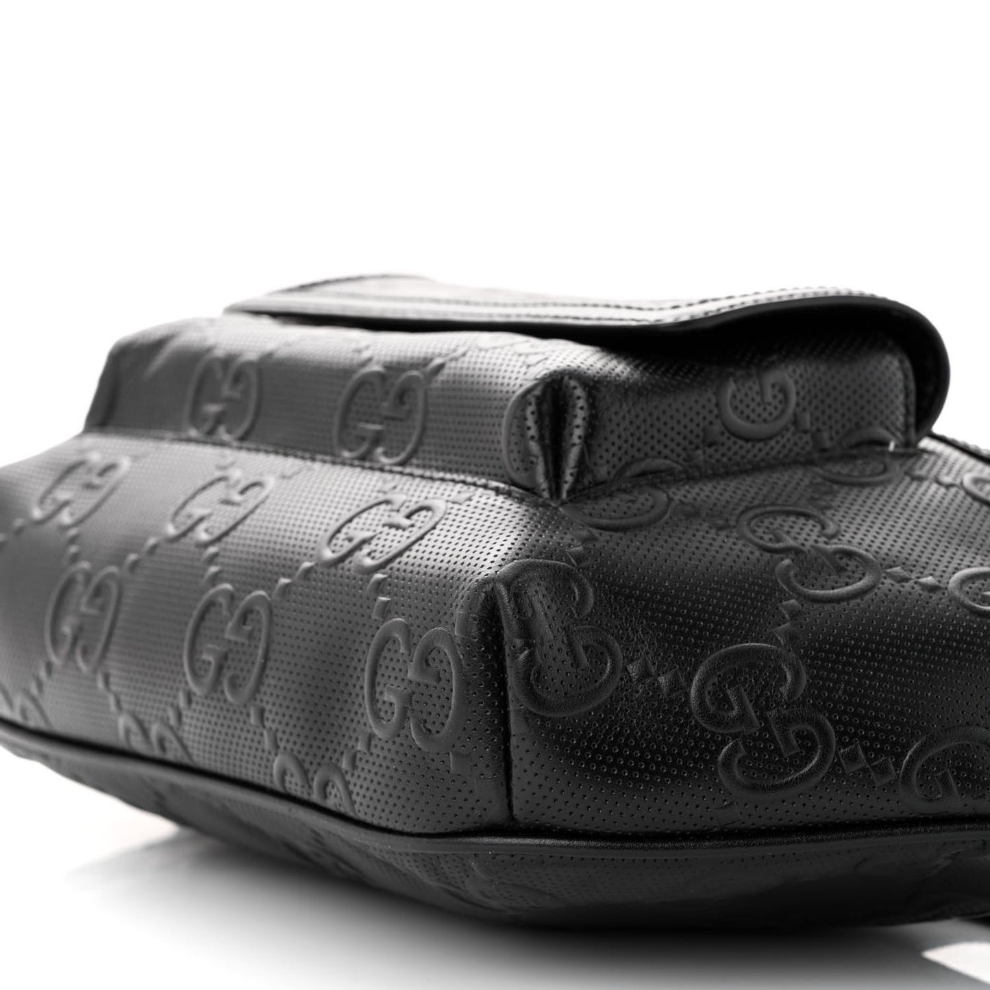 Calfskin GG Tennis Embossed Pocket Belt Bag Black