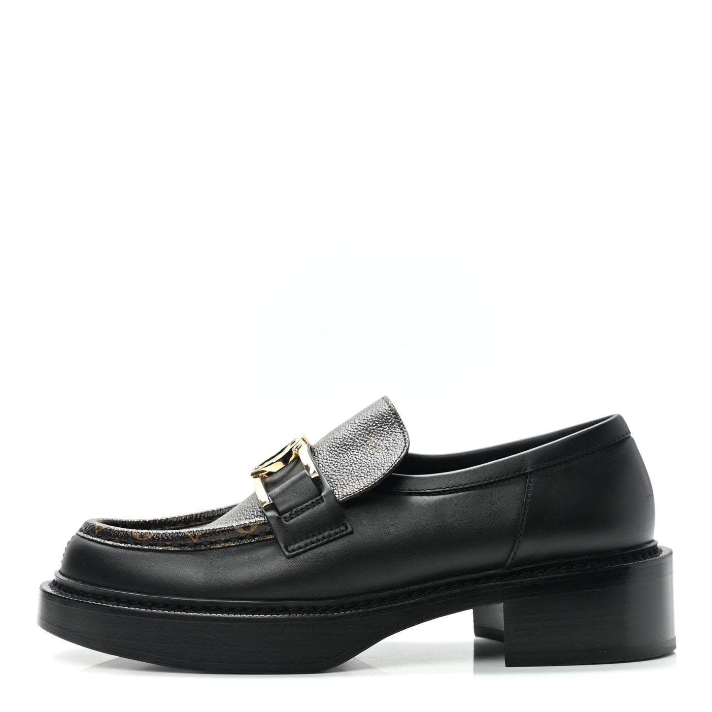 Monogram Calfskin Academy Loafers 39 Black