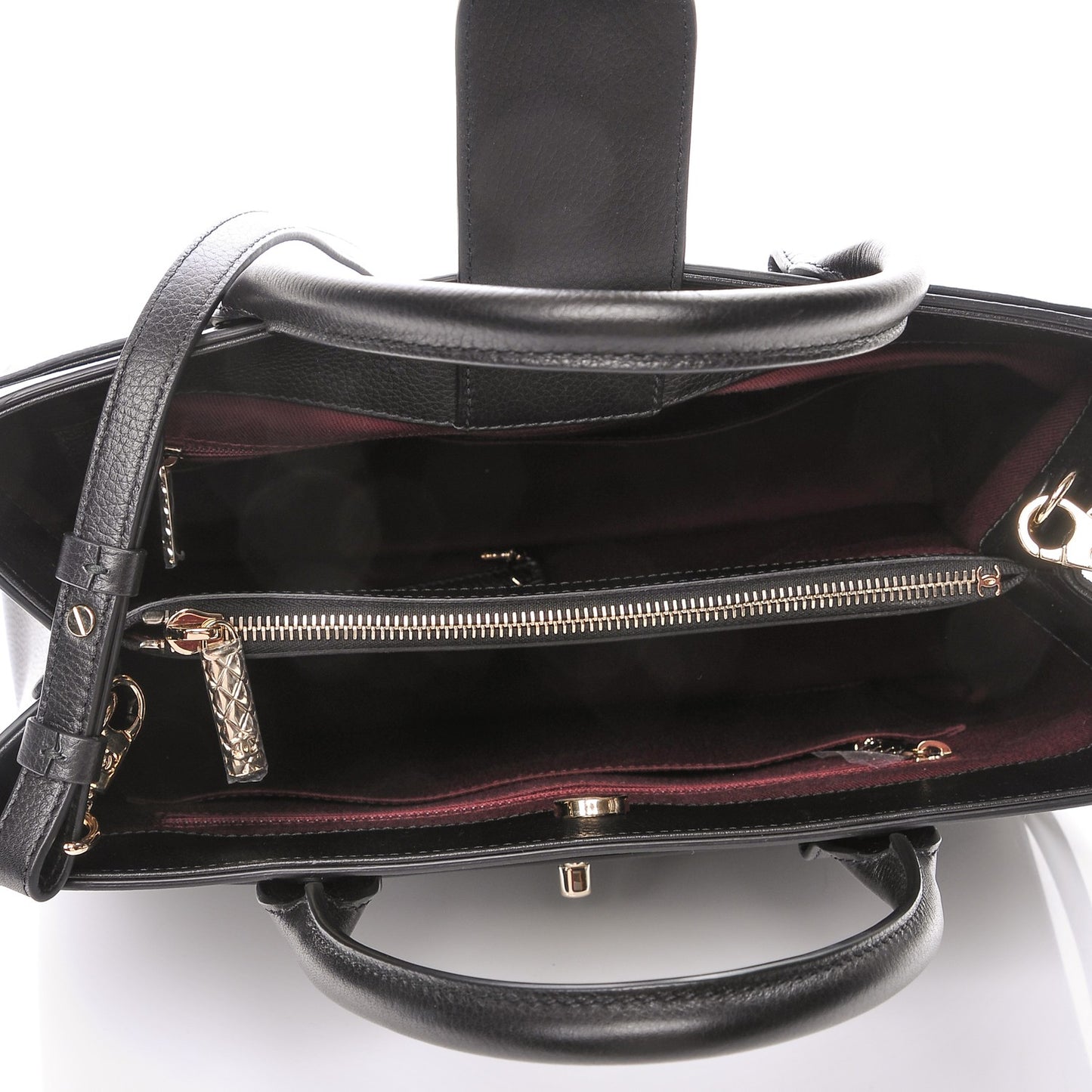 Grained Calfskin Small Neo Executive Shopper Tote Black