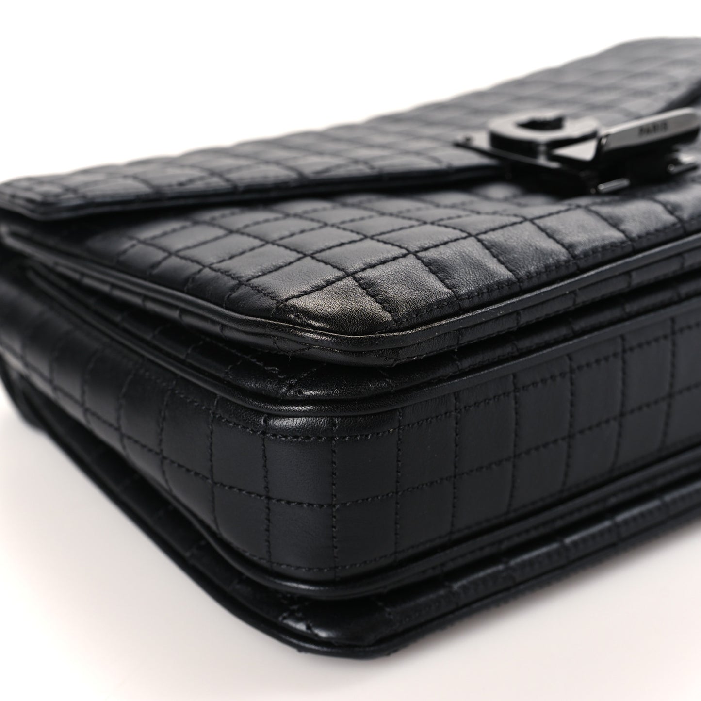 Calfskin Quilted Medium C Bag Black