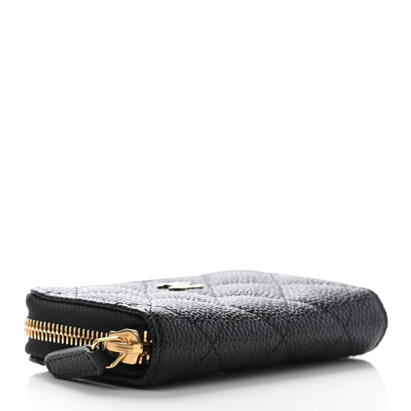 Caviar Quilted Zip Coin Purse Black