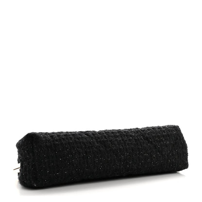 Chanel Tweed Quilted Kiss Lock Clutch Black 4 of 10