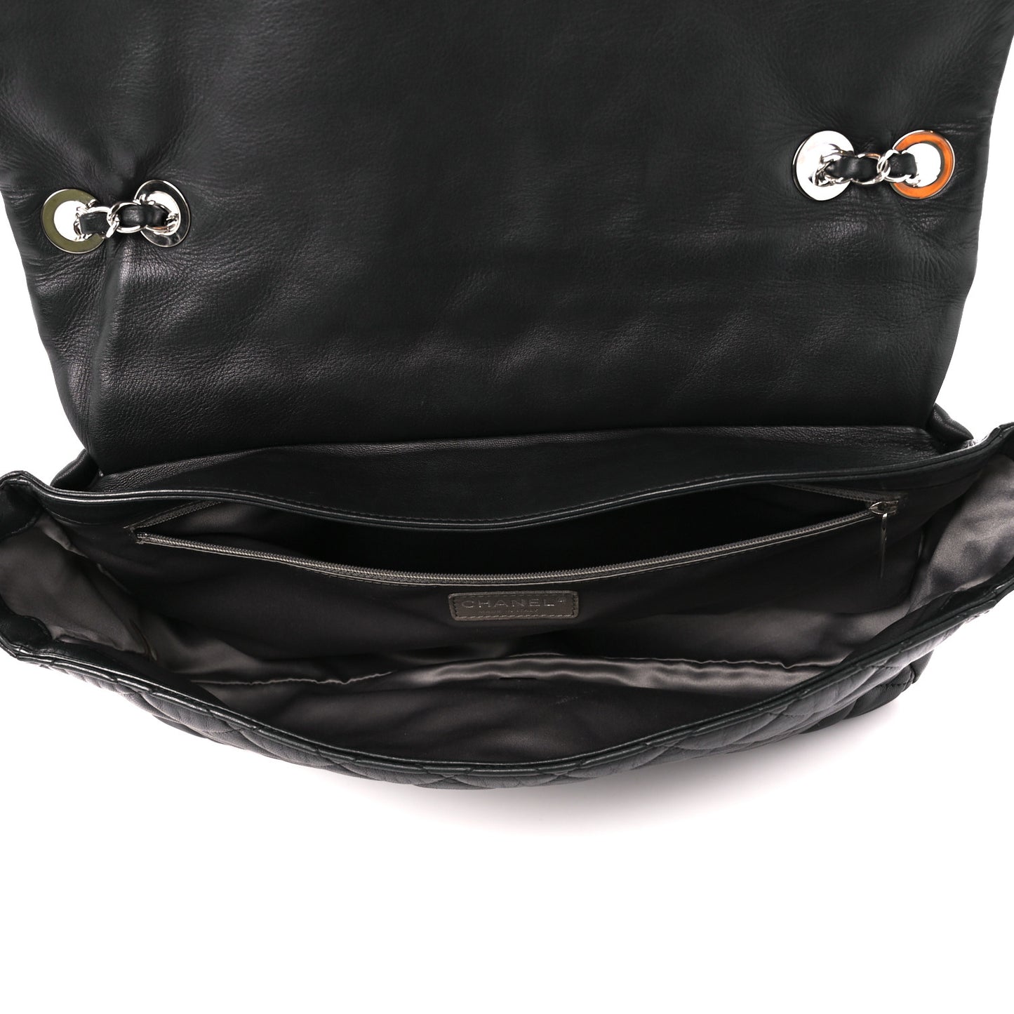Lambskin Quilted Jumbo Coco Rain Flap Black