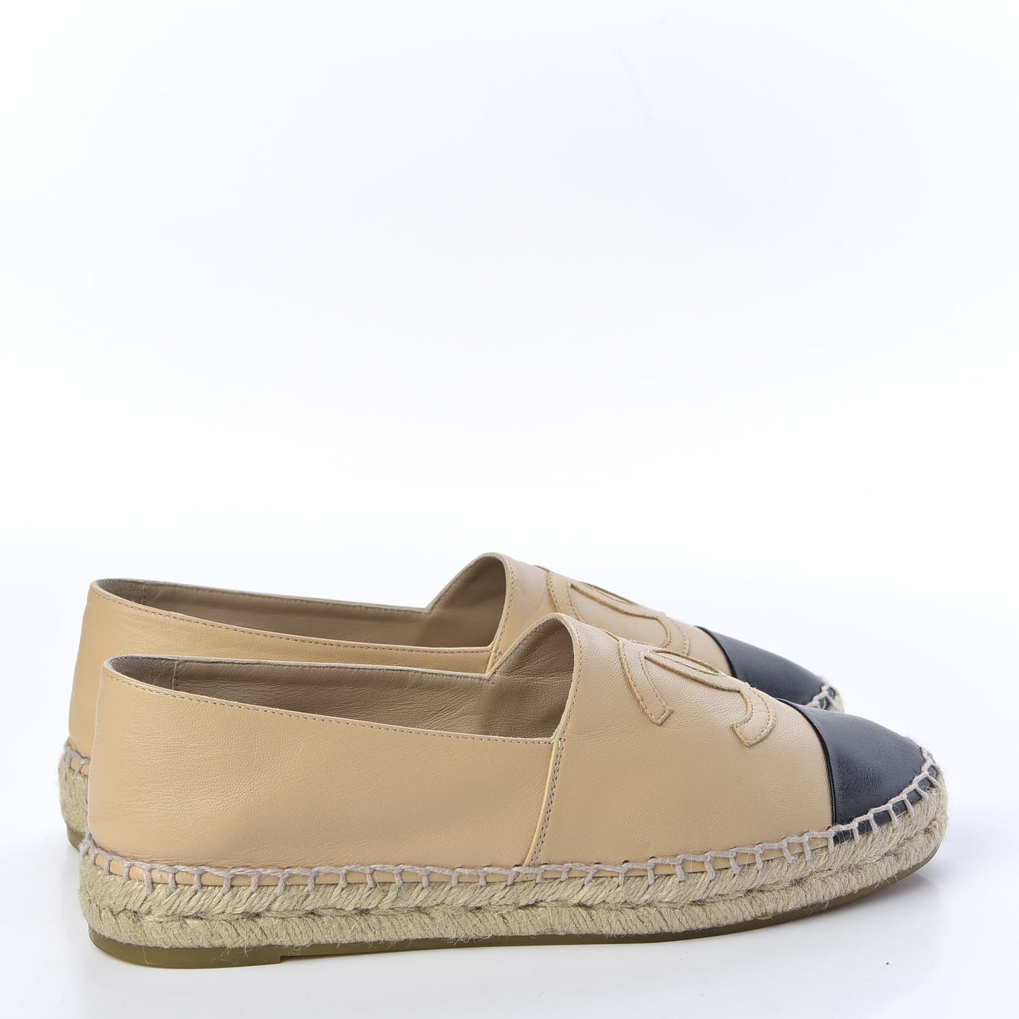 Lambskin CC Espadrilles 39 Beige Black