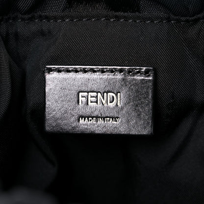 Fendi Recycled Nylon Vitello Grace Light Pequin Small Saint Fendi Roma Drawstring Pouch Black Sunflower 6 of 10