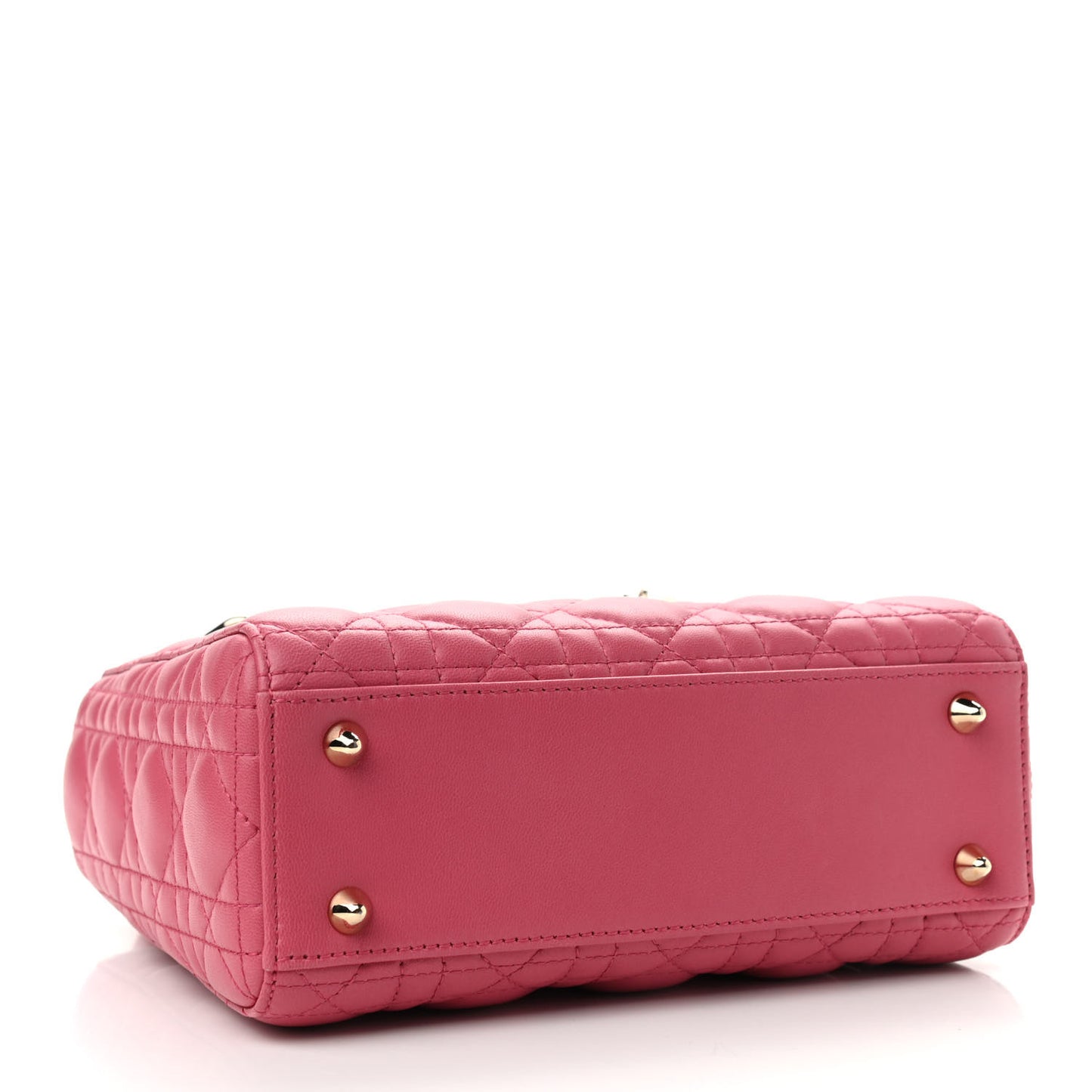 Lambskin Cannage Small Lady Dior Fraise