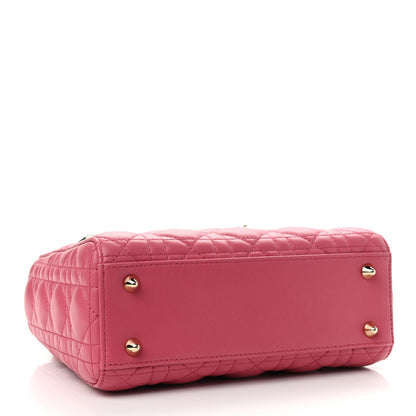 Christian Dior Lambskin Cannage Small Lady Dior Fraise 4 of 9