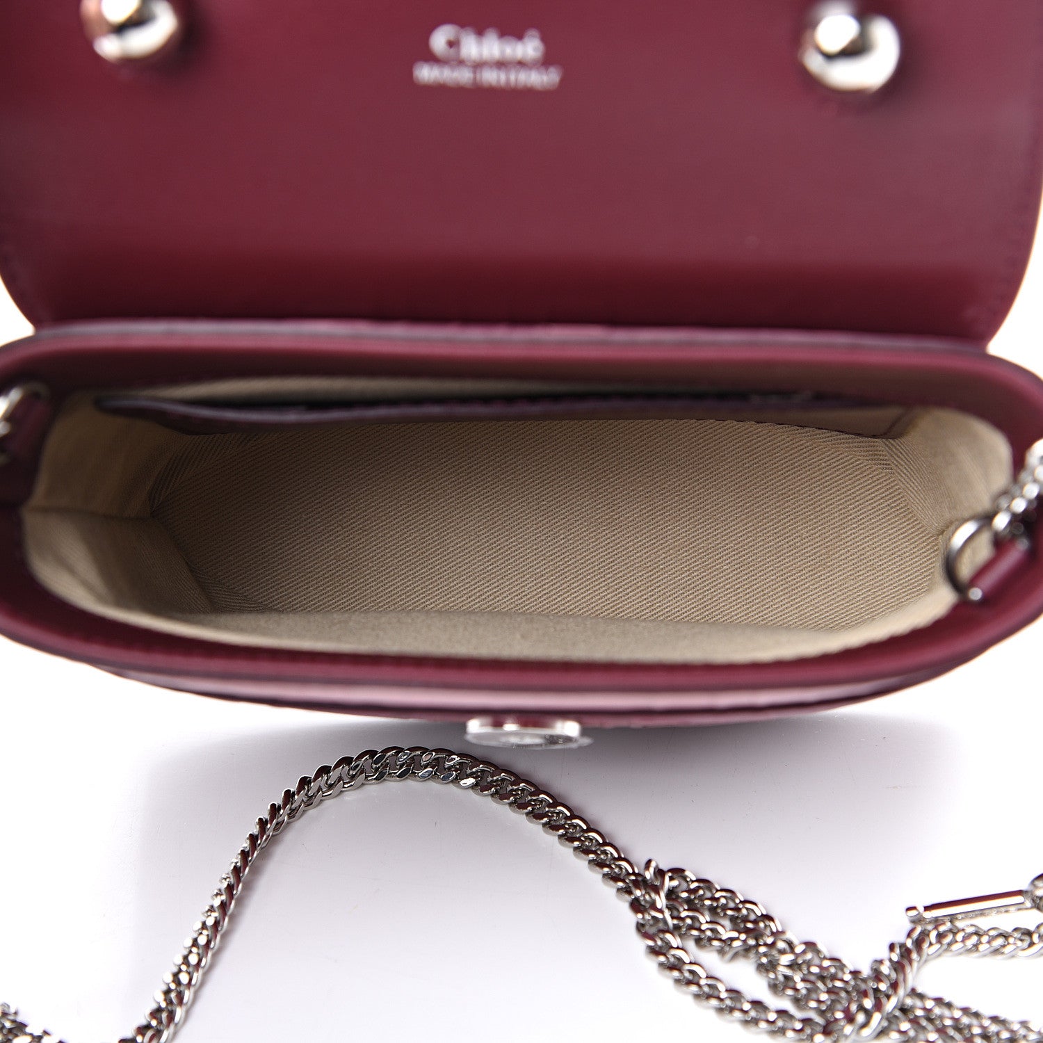 Chloe Calfskin Embossed Small Aby Lock Brown Purple 4 of 10