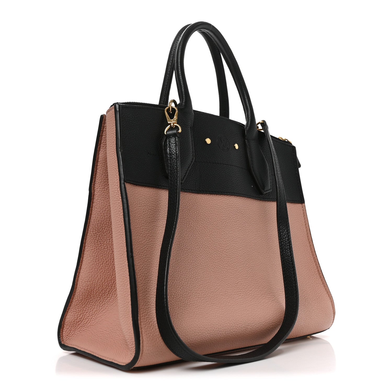 Louis Vuitton Taurillon City Steamer MM Magnolia Pink Black 3 of 9