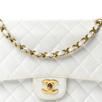 Chanel Caviar Quilted Medium Double Flap White 21 of 21