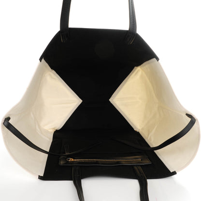 Celine Cotton Large Phantom Luggage Bi-Cabas Black White 5 of 7