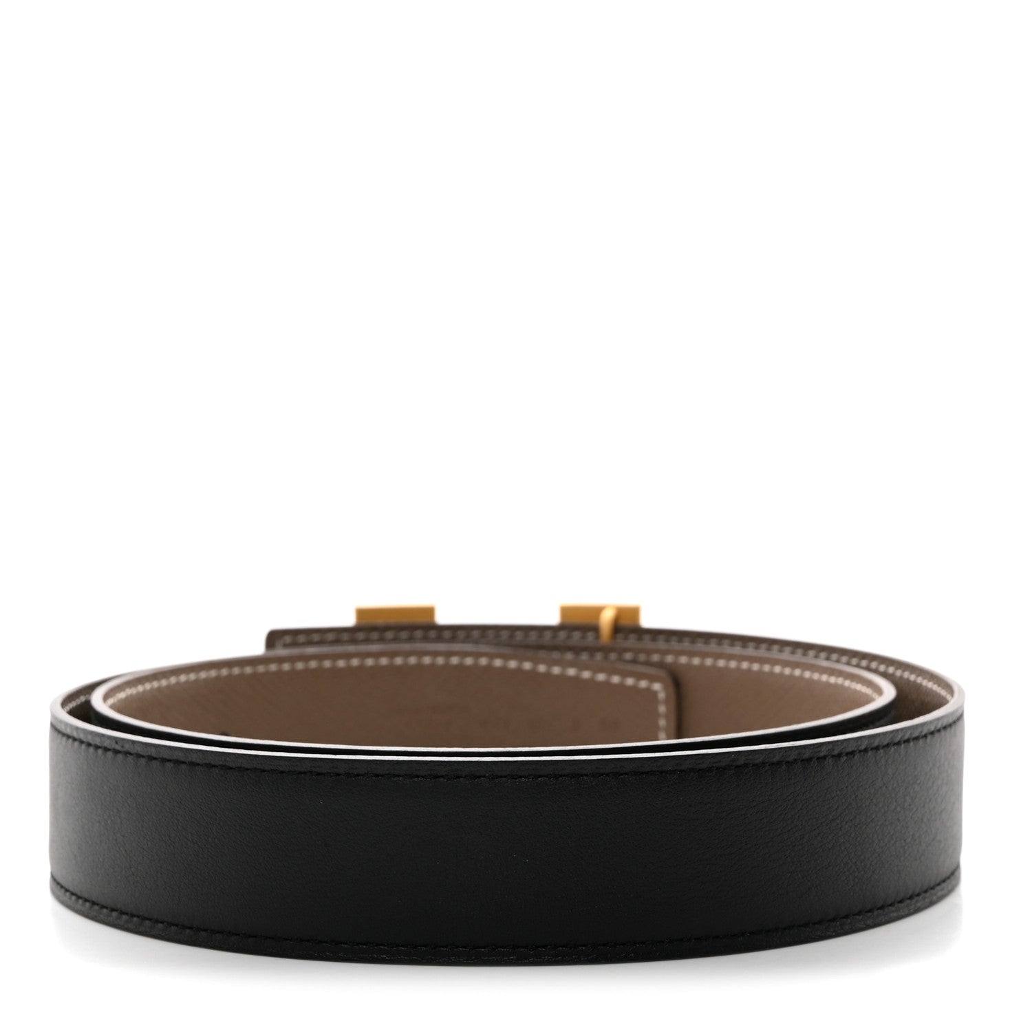 Hermes Swift Epsom H Belt 85 85 34 Black Etoupe 2 of 6