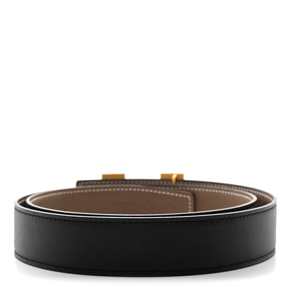 Hermes Swift Epsom H Belt 85 85 34 Black Etoupe 2 of 6