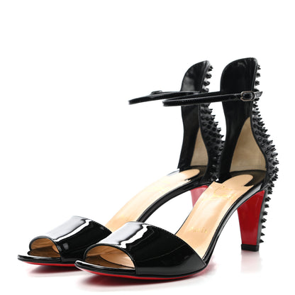 Christian Louboutin Patent Nappa Trezanita 70 Ankle Strap Sandals 37.5 Black 3 of 11