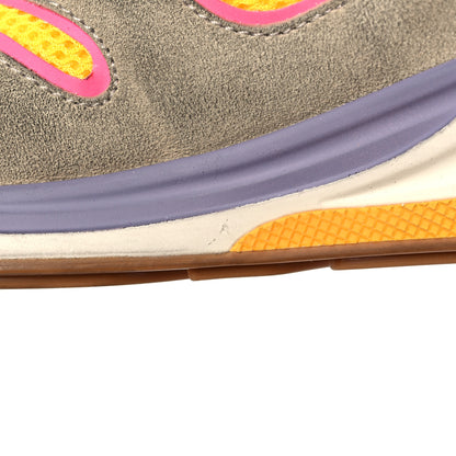 Gucci Suede Calfskin Tejus Printed Womens Ultrapace Sneakers 37 Pink Silver Oatmeal Yolk 12 of 15