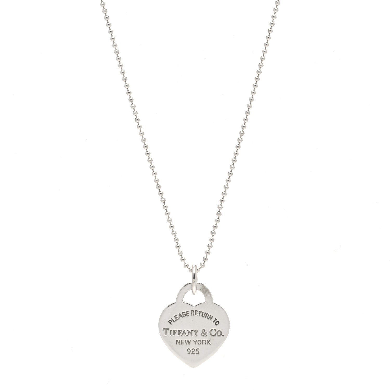 Tiffany Sterling Silver Small Return to Tiffany Heart Pendant Necklace 1 of 4