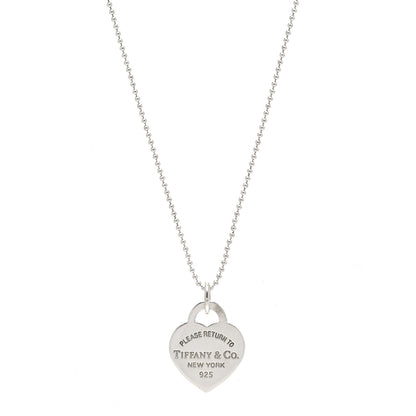 Tiffany Sterling Silver Small Return to Tiffany Heart Pendant Necklace 1 of 4