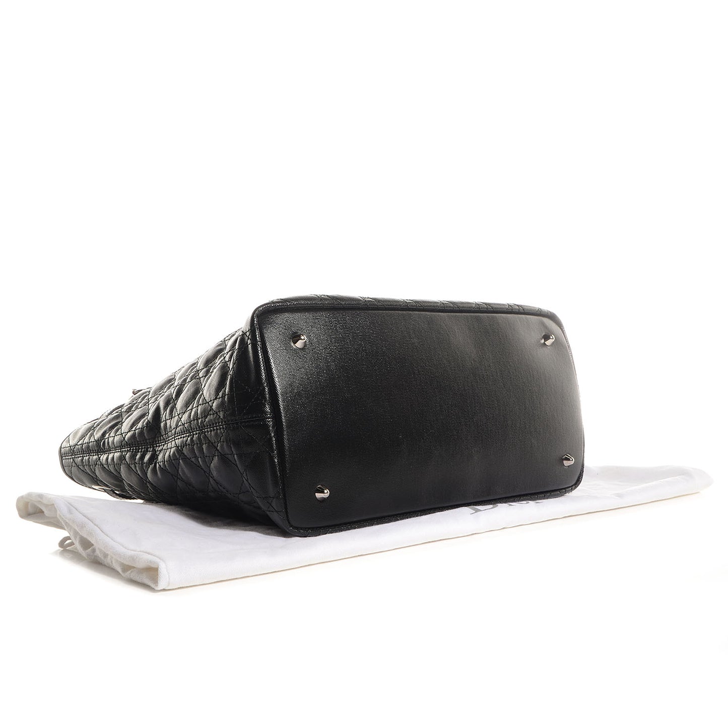 Coated Canvas Cannage Medium Panarea Tote Black