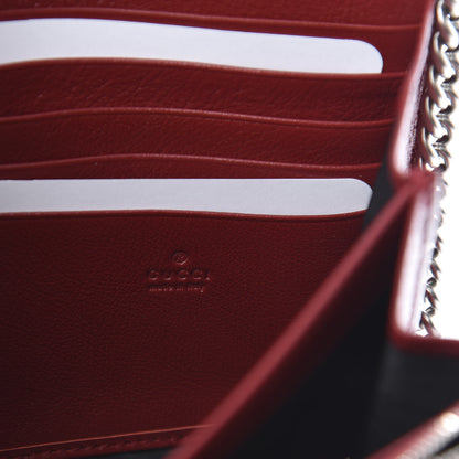 Gucci Tweed GG Monogram Mini Dionysus Chain Wallet Black White Romantic Cherry 6 of 10